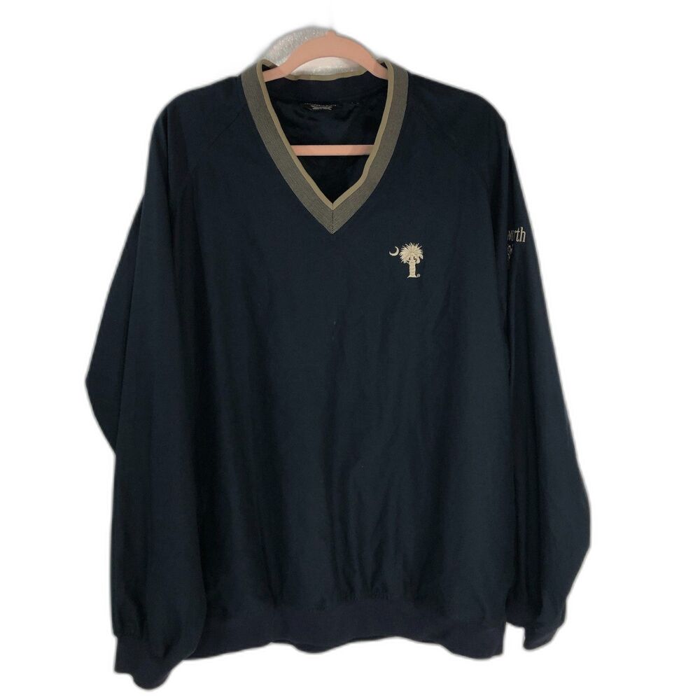 Ashworth Weather Systems Long Sleeve Golf Pullover V Neck Windbreaker Large